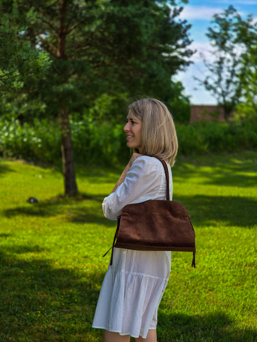 MMAR Halyna – Chocolate Suede Shoulder Bag