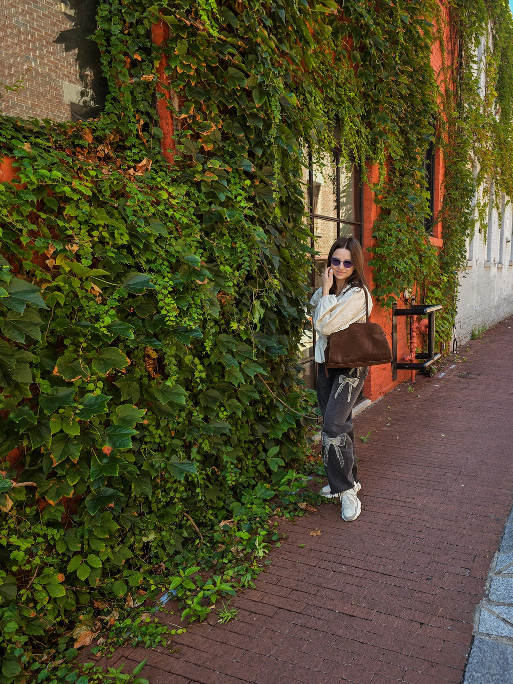 MMAR Halyna – Chocolate Suede Shoulder Bag